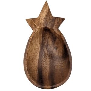 Vintage Pineapple Shaped Monkey Pod Wooden Trinket Dish